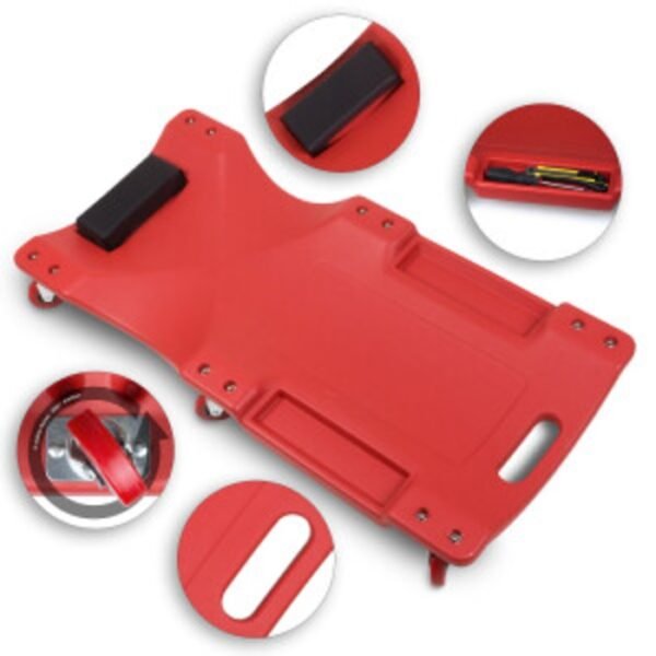 CARRO ESTEIRA VERMELHO P/ MECANICO C/ ENCOSTO 150KG SIGMA - Imagem 2