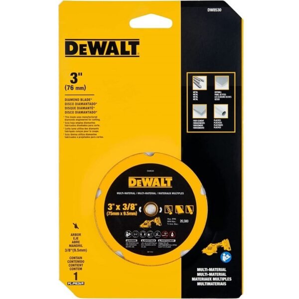 DISCO CORTE DIAMANT 3 X 3/8 MULTIMATERIAL DEWALT