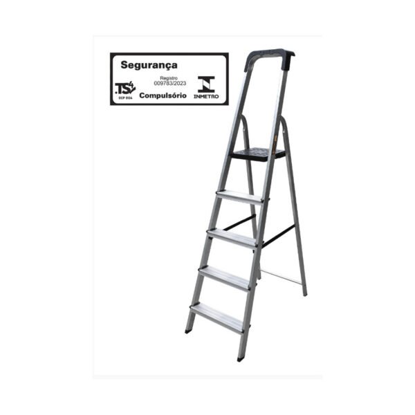 ESCADA ALUMINIO DOMESTICA BOTAFOGO PRO 5 DEG 150KG BTF ESC0025