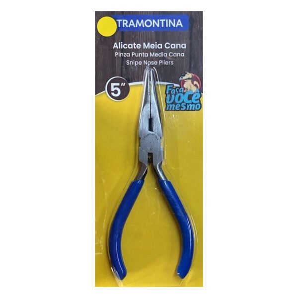 ALICATE MEIA CANA 5 EMPUNHADURA EM PVC AZUL. TRAMONTINA 41105301
