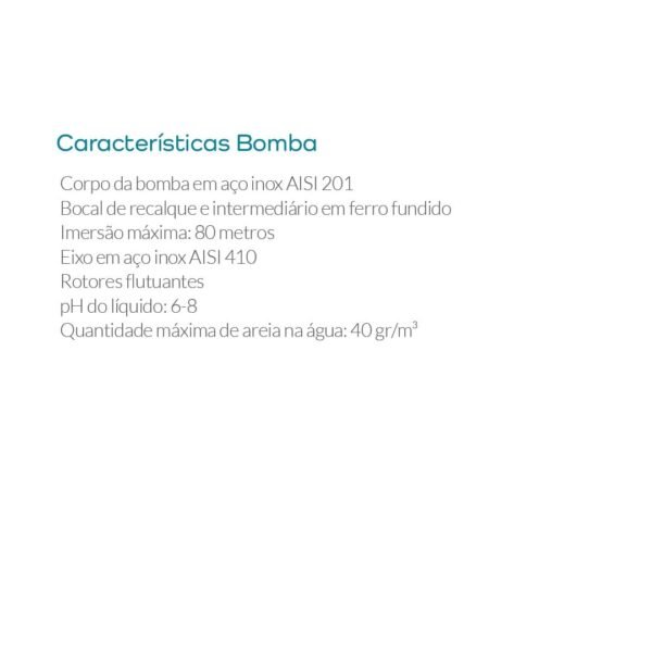 MB SUB.CENTRIFUGA P/AGUA 3'' 3QJD(N) 2/7 1/3 HP MON 220V PDR - Imagem 4