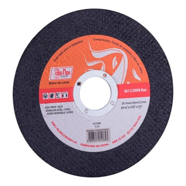 DISCO CORTE EXTRA  FINO 115 X 1,6 X 22,2MM BRONZE DISFLEX CX 10UNID - Imagem 3