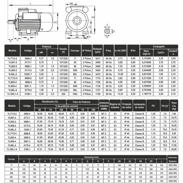 MOTOR ELETRICO MONO 3,0CV 2P BIV LYNUS - Imagem 5