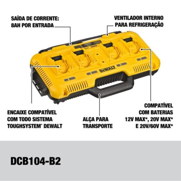 MULTICARREGADOR RAP.12V- 20V MAX 4ENT220V - Imagem 3