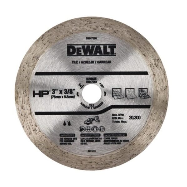 DISCO DIAMANTADO 3X3/8 (76X9,5MM) LISO DEWALT - Imagem 2