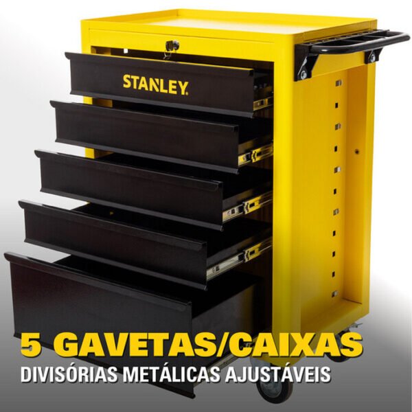 CARRINHO FECHADO FERRAME NTAS C/ 5 GAVETAS STANLEY - Imagem 3